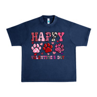 Navy happy valentine's day paws Urban Heavy Tee - OliviaCreatesArt