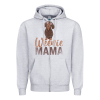 Heather Grey Dog Lover Women Gift Weenie Mama Pet Mom Wiener Dachshund Zipper Hoodie - maiPhamDesign
