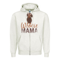 Oatmeal Heather Dog Lover Women Gift Weenie Mama Pet Mom Wiener Dachshund Zipper Hoodie - maiPhamDesign