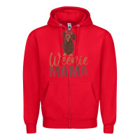 Red Dog Lover Women Gift Weenie Mama Pet Mom Wiener Dachshund Zipper Hoodie - maiPhamDesign