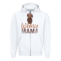 White Dog Lover Women Gift Weenie Mama Pet Mom Wiener Dachshund Zipper Hoodie - maiPhamDesign