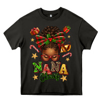 Asphalt Nana Claus Afro Messy Bun Heavy Core Tee - texasbilliewilder