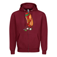 Burgundy Funny Golfing Hot Dog Golf Gifts Shirts for Men Boys Golfer Zipper Hoodie - maiPhamDesign