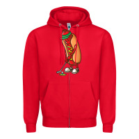 Red Funny Golfing Hot Dog Golf Gifts Shirts for Men Boys Golfer Zipper Hoodie - maiPhamDesign