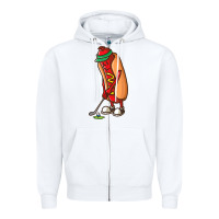 White Funny Golfing Hot Dog Golf Gifts Shirts for Men Boys Golfer Zipper Hoodie - maiPhamDesign