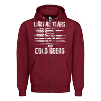 Burgundy liberal tears and cold beers   funny political t shirt Zipper Hoodie - maiPhamDesign