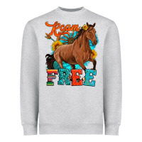 Heather Grey roam free galloping Heavyweight Sweatshirt - Artiststas