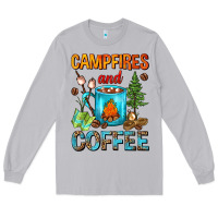 Moon Dust Campfires And Coffee Camping Coffee Long Sleeve Tee - FaDigitalArtStudio