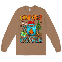 Toasted Coconut Campfires And Coffee Camping Coffee Long Sleeve Tee - FaDigitalArtStudio