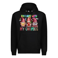 Black 100 days with my gnomies Premium Hoodie - RacoonDesign