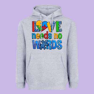 Love Needs No Words Autism Heavyweight Hoodie Designed By Adodesignshop