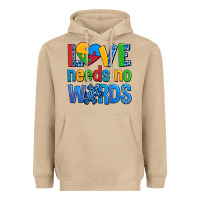 Mushroom love needs no words autism Heavyweight Hoodie - AdoDesignShop