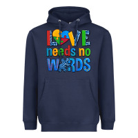 Navy love needs no words autism Heavyweight Hoodie - AdoDesignShop