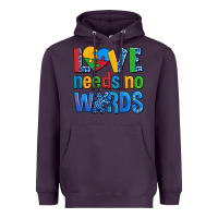 Plum love needs no words autism Heavyweight Hoodie - AdoDesignShop