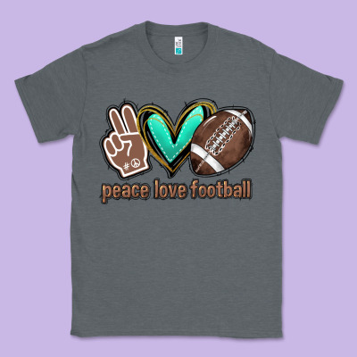 Peace Love Football Classic Tee Designed By Howdyjamesfarm