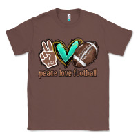 Chestnut Peace love football Classic Tee - HowdyJamesFarm