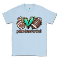 Dusty Blue Peace love football Classic Tee - HowdyJamesFarm