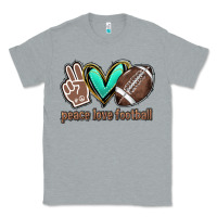 Heather Grey Peace love football Classic Tee - HowdyJamesFarm