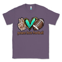 Lavender Peace love football Classic Tee - HowdyJamesFarm