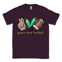 Plum Peace love football Classic Tee - HowdyJamesFarm