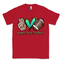 Red Peace love football Classic Tee - HowdyJamesFarm