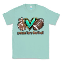 Seafoam Peace love football Classic Tee - HowdyJamesFarm