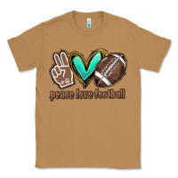 Toasted Coconut Peace love football Classic Tee - HowdyJamesFarm