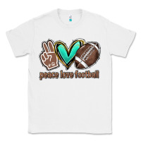 White Peace love football Classic Tee - HowdyJamesFarm