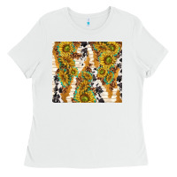 Sunflowers With Patterns Ladies Tee | Teevron