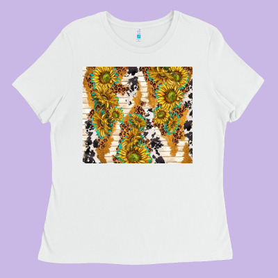 Sunflowers With Patterns Ladies Tee Designed By Tumblerdesignbyshophia