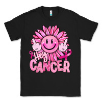 Black hey cancer smiley face breast cancer Classic Tee - RanaPortraitStore