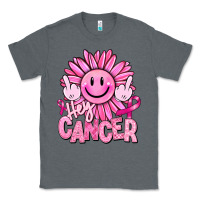 Charcoal Heather hey cancer smiley face breast cancer Classic Tee - RanaPortraitStore