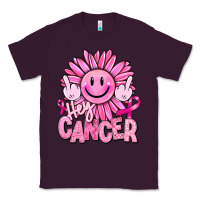 Plum hey cancer smiley face breast cancer Classic Tee - RanaPortraitStore