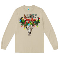Mushroom merry christmas bull skull Long Sleeve Tee - RanaPortraitStore