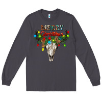 Smoke merry christmas bull skull Long Sleeve Tee - RanaPortraitStore