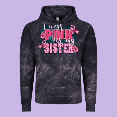 I Wear Pink For My Sister Vintage Hoodie Designed By Fadigitalartstudio