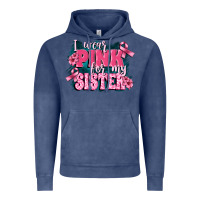 Vintage Denim i wear pink for my sister Vintage Hoodie - FaDigitalArtStudio