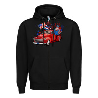 Black american truck 4th of july Zipper Hoodie - BarkalooDesign