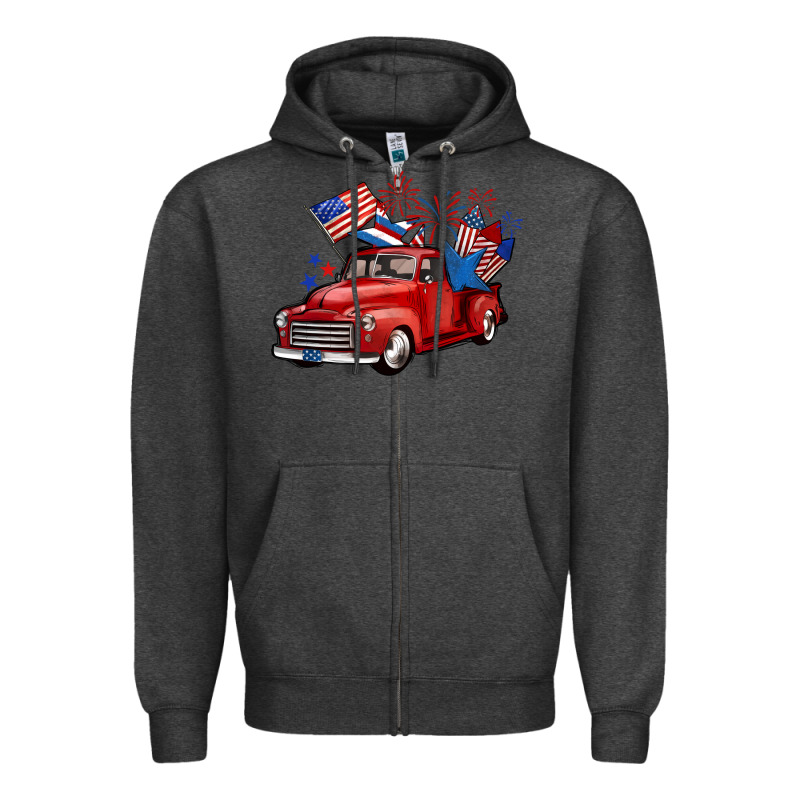 American Truck 4th Of July Zipper Hoodie by BarkalooDesign | Teevron