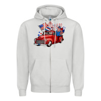 Dove Grey american truck 4th of july Zipper Hoodie - BarkalooDesign