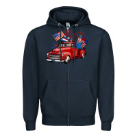 Navy american truck 4th of july Zipper Hoodie - BarkalooDesign