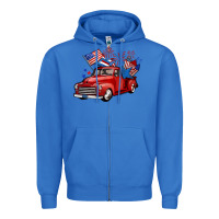 True Royal american truck 4th of july Zipper Hoodie - BarkalooDesign