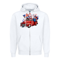 White american truck 4th of july Zipper Hoodie - BarkalooDesign