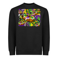 Black mardi gras cake glitterleopard and cowhide background Heavyweight Sweatshirt - Artiststas
