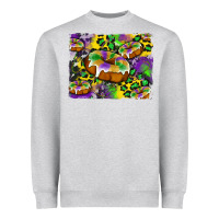 Heather Grey mardi gras cake glitterleopard and cowhide background Heavyweight Sweatshirt - Artiststas