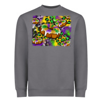 Storm mardi gras cake glitterleopard and cowhide background Heavyweight Sweatshirt - Artiststas