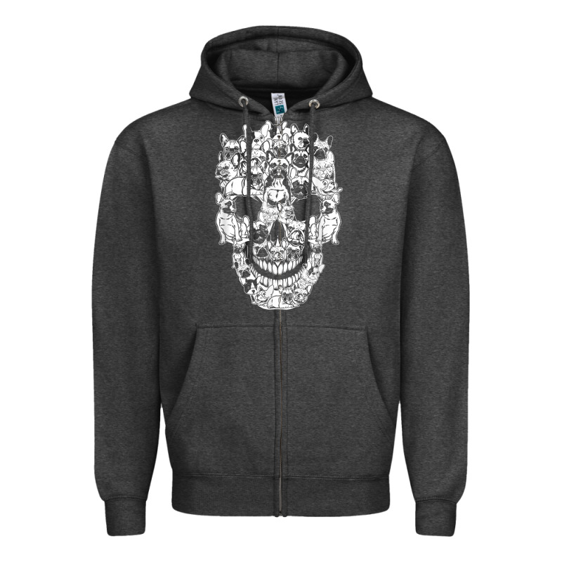 Matching Family French Bulldog Dog Skull Costume Halloween Zipper Hoodie by maiPhamDesign | Teevron