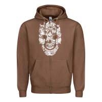 Chestnut Matching Family French Bulldog Dog Skull Costume Halloween Zipper Hoodie - maiPhamDesign