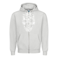 Dove Grey Matching Family French Bulldog Dog Skull Costume Halloween Zipper Hoodie - maiPhamDesign