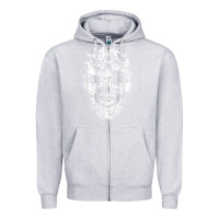 Heather Grey Matching Family French Bulldog Dog Skull Costume Halloween Zipper Hoodie - maiPhamDesign
